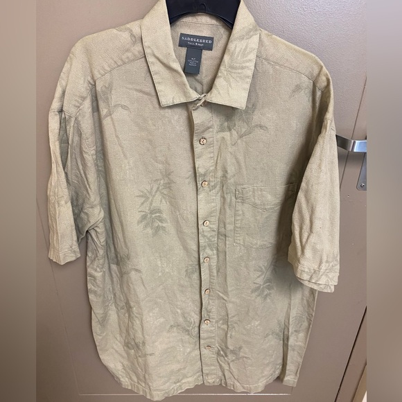 Saddlebred Classic Fit Men  XLT short sleeve distressed button down shirt NEW - Picture 1 of 6